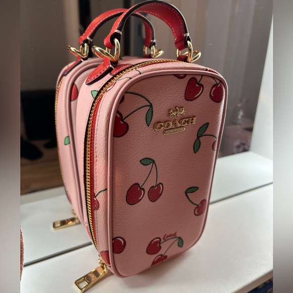 Coach Pink Cherry Heart Print crossbody - Picture 1 of 3